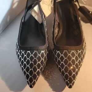 Target Black and Silver Heels